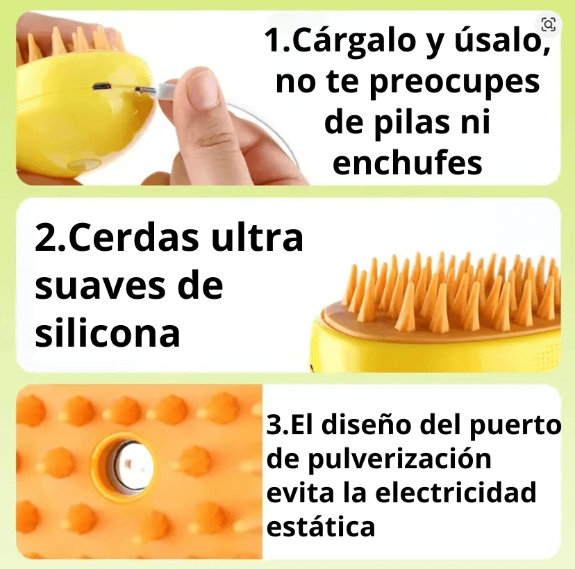 Cepillo de vapor para Mascotas 3 EN 1