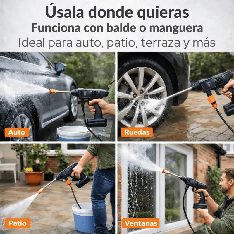 Hidrolavadora TurboClean Pro + Aspiradora Inalámbrica de Regalo — Potencia brutal, limpieza profunda en minutos