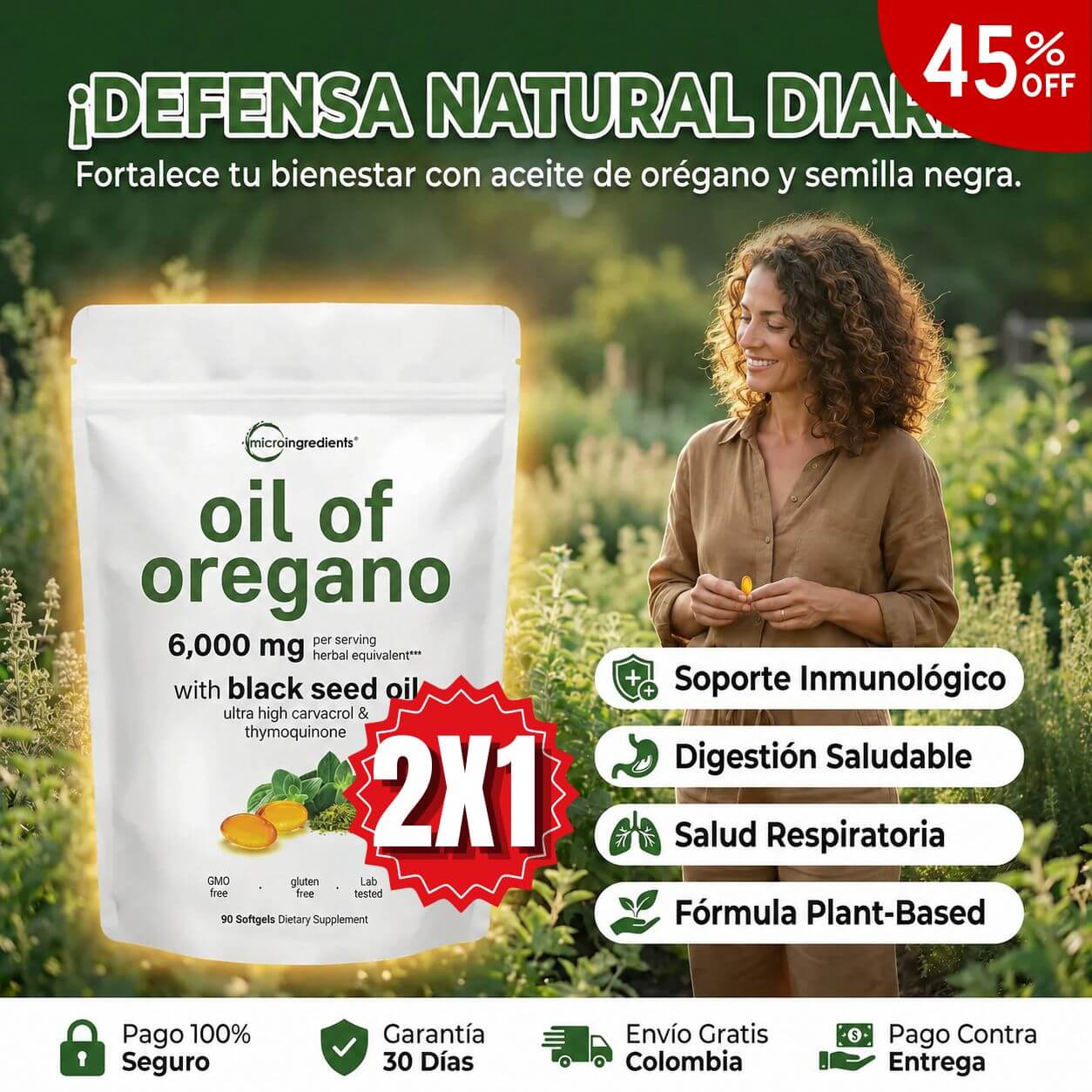 Aceite De Orégano 6000Mg 60 cápsulas BioOrega Plus - Limpia y equilibra desde adentro