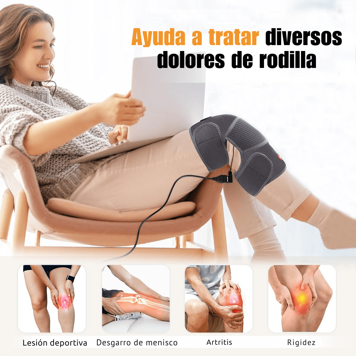 Rodillera Térmica Inteligente 2 en 1 ThermoFlex - Alivia el dolor de rodilla en minutos
