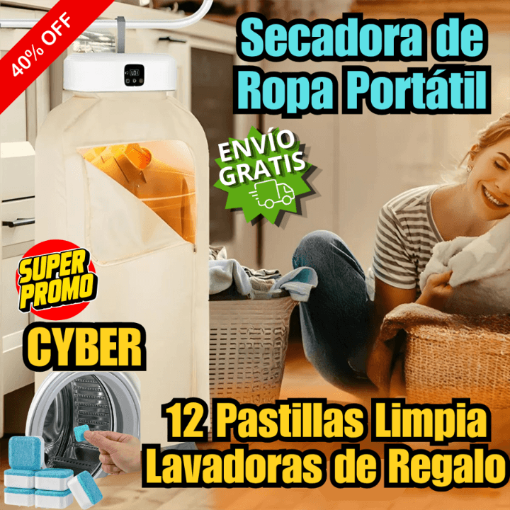 Secadora de Ropa Portátil-Ropa seca y sin olor a humedad en minutos