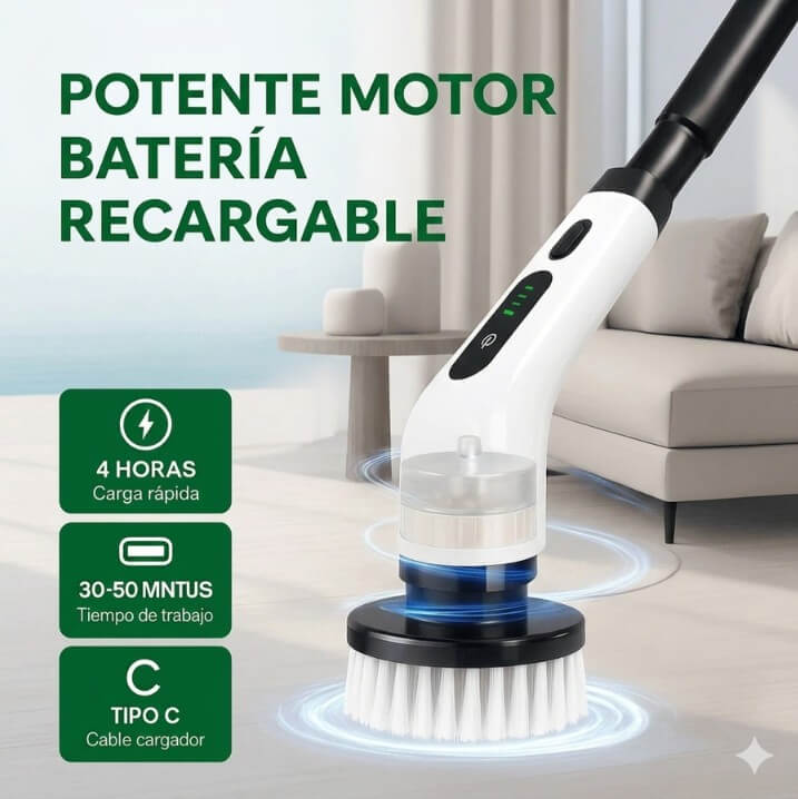 Cepillo de Limpieza 9 en 1 SpinClean Pro+12 Pastillas Limpia Lavadora de Regalo — Limpia profundo y en menos tiempo sin esfuerzo