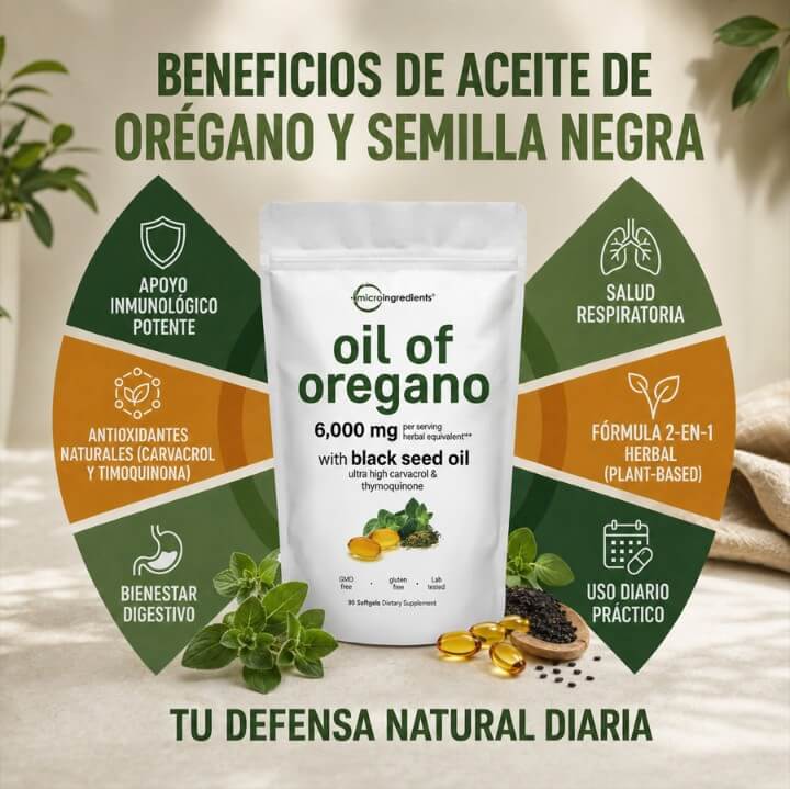 Aceite De Orégano 6000Mg 60 cápsulas BioOrega Plus - Limpia y equilibra desde adentro