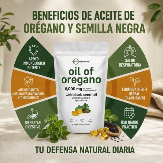 Aceite De Orégano 6000Mg 60 cápsulas BioOrega Plus - Limpia y equilibra desde adentro
