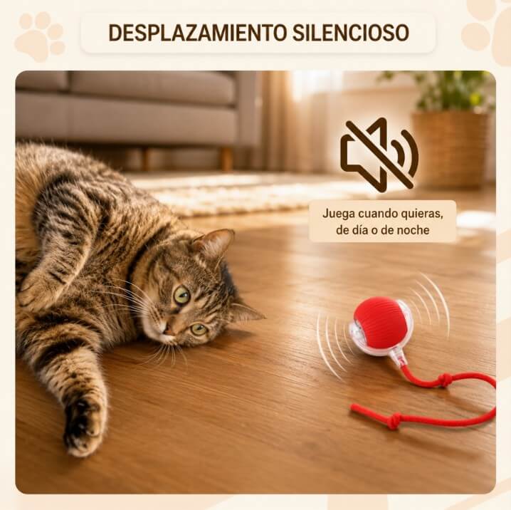 Pelota Inteligente con Cuerda RollPet - Lo mantiene cazando solo por horas