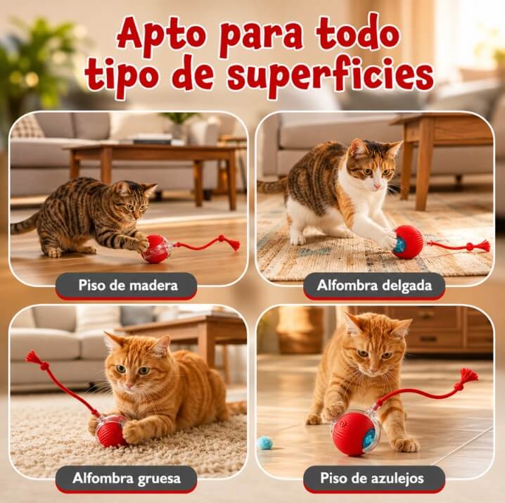 Pelota Inteligente con Cuerda RollPet - Lo mantiene cazando solo por horas