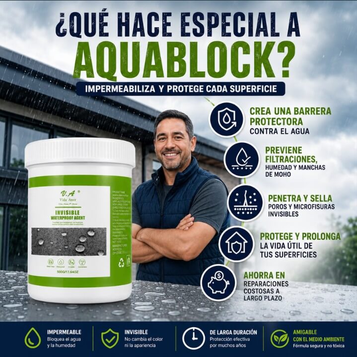 AquaBlock – Sellador Impermeable Profesional 500g | Detén Filtraciones en Un solo Paso + Brocha de Regalo