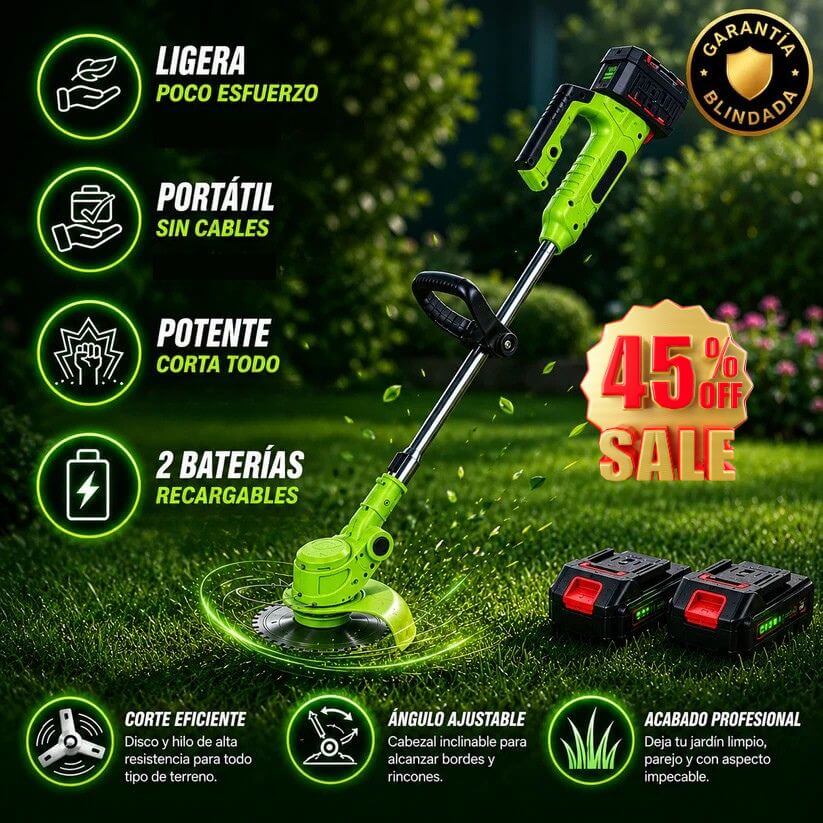 Cortadora Podadora Recargable TriCut Force-Corta Pasto, Maleza y Ramas, sin Cables