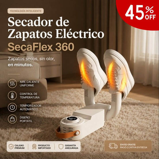 Secador de Zapatos Eléctrico SecaFlex 360 - Zapatos secos, sin olor, en minutos.