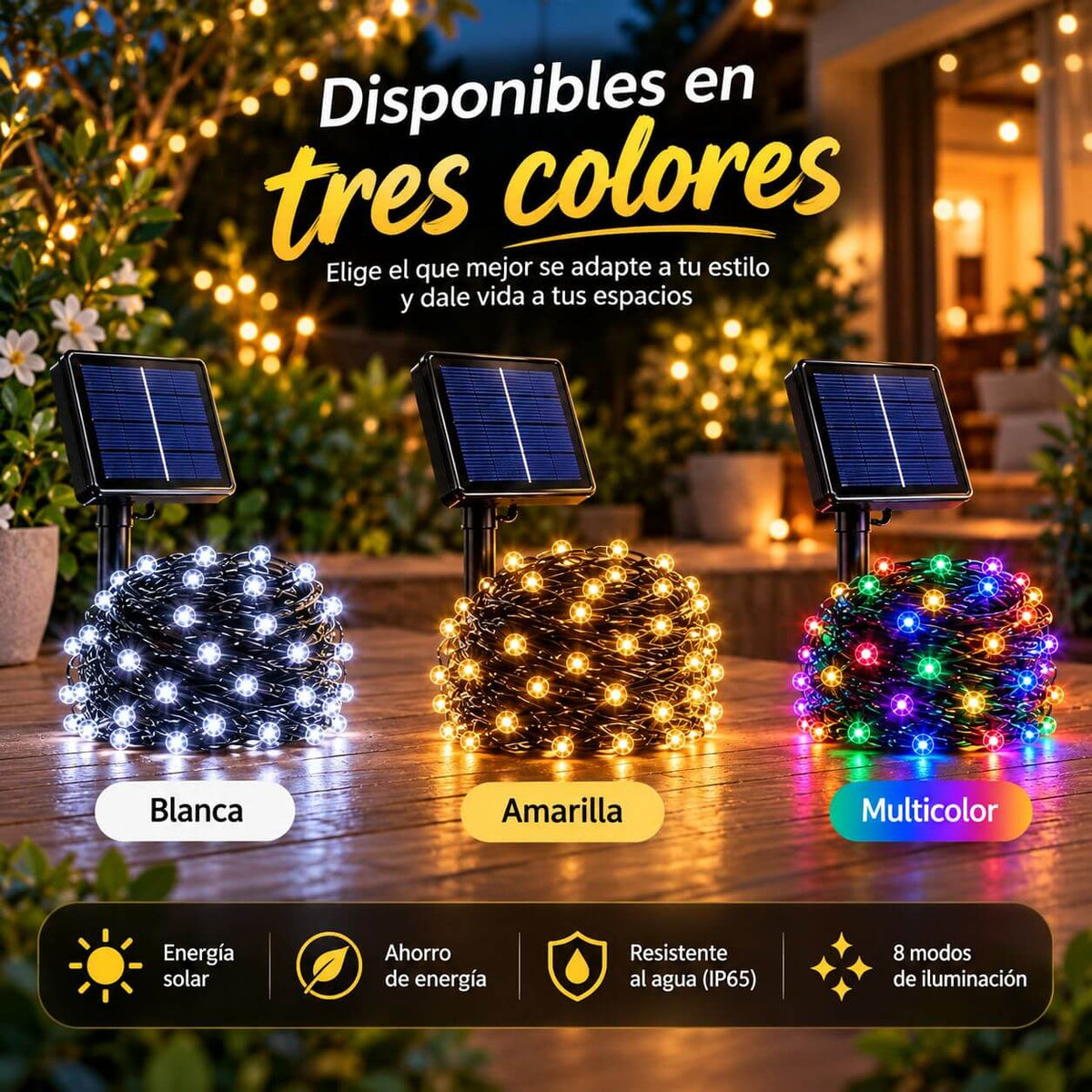 Luces De Navidad Solar 20 mts SolarGlow - Ilumina tu casa sin gastar luz