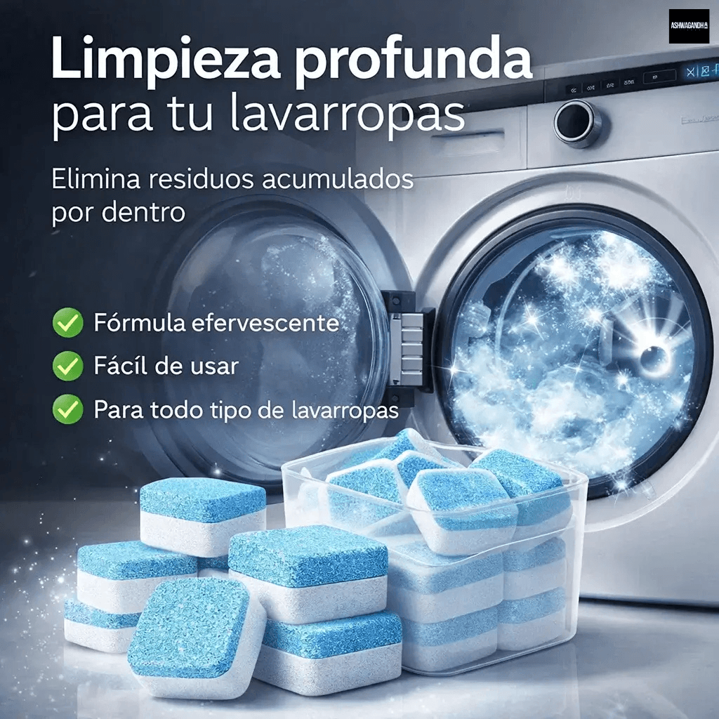 Pack 60 Pastillas Limpieza Profunda Lavadora-Renueva tu máquina desde adentro