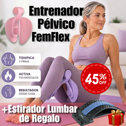 Entrenador Pelvico FemFlex+Estirador Lumbar de Regalo🎁-Fortalece tu suelo pélvico y descomprime tu espalda sin salir de casa