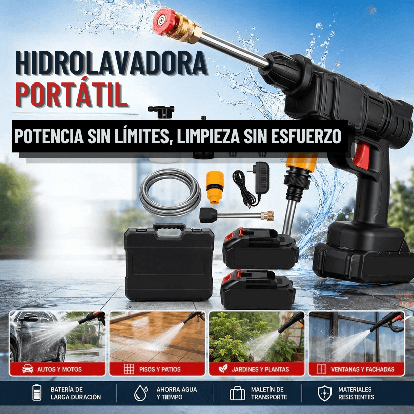 Hidrolavadora TurboClean Pro + Aspiradora Inalámbrica de Regalo — Potencia brutal, limpieza profunda en minutos