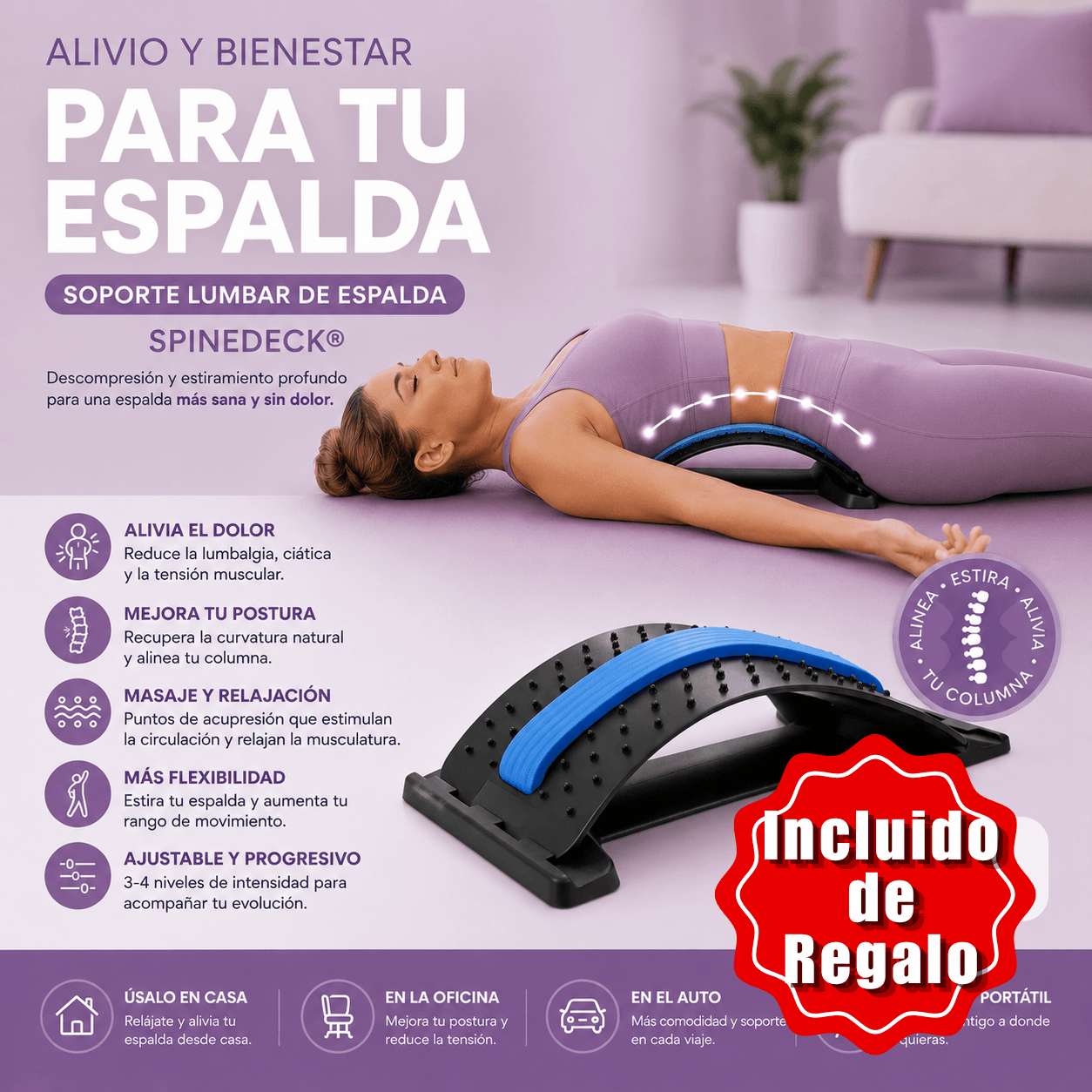 Entrenador Pelvico FemFlex+Estirador Lumbar de Regalo🎁-Fortalece tu suelo pélvico y descomprime tu espalda sin salir de casa