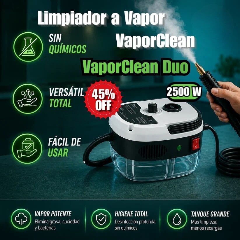 Limpiador a Vapor VaporClean — Vapor potente, resultados profundos, cero esfuerzo.