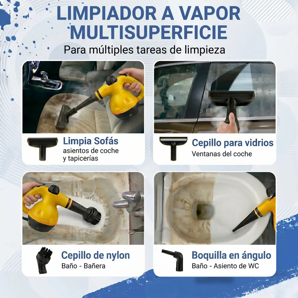 Limpiadora a Vapor SteamPro — Limpia y desinfecta sin químicos en 3 minutos