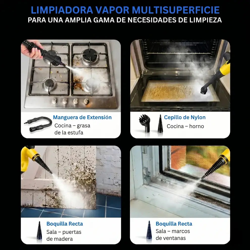 Limpiadora a Vapor SteamPro — Limpia y desinfecta sin químicos en 3 minutos